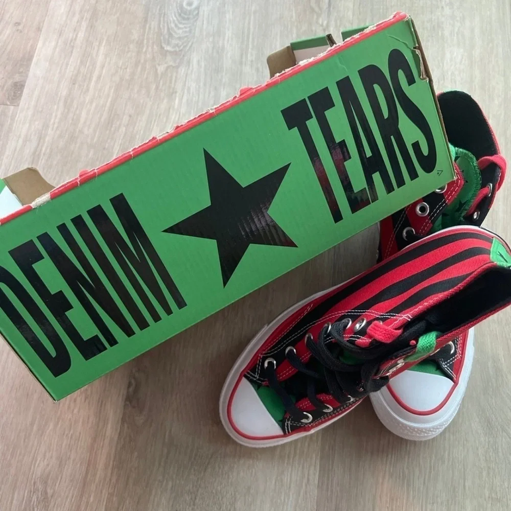 Converse x Denim Tears Chuck 70 High Top Black Beauty/Fiery Red - Picture 6 of 8